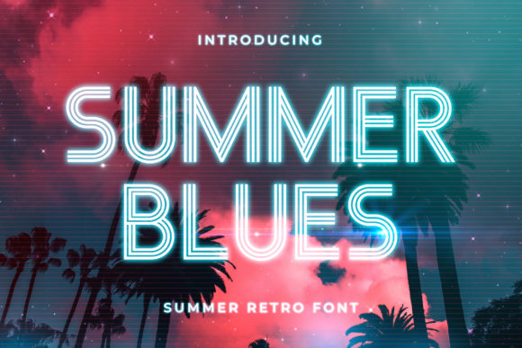 Summer Blues: Capturing Cool Retro Charm for Your Designs